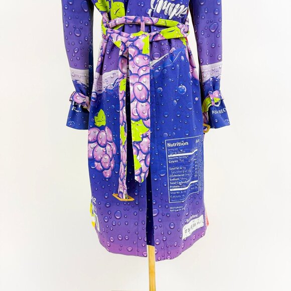 RARE MOSCHINO RUNWAY 2015 POP ART BOTTLE CAP TRENCH COAT MULTI COLOR WITH BUTTON - Picture 7 of 14